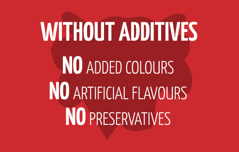 Without Additives - no added colours no artificial flavours no preservatives
